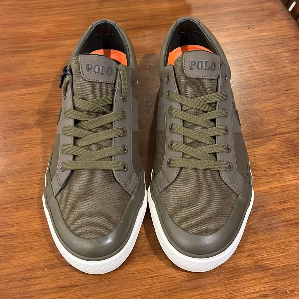 Polo Ralph Lauren Ian Boat Deck shoes sneakers new olive green Mens Size 12
